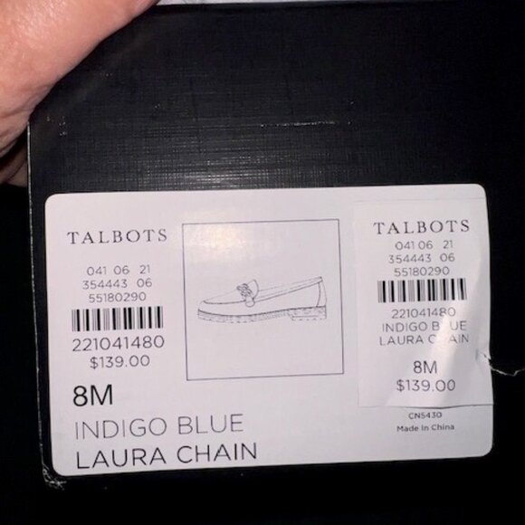 Talbots NEW Indigo Blue chain loafers, Size 8 - Picture 6 of 6